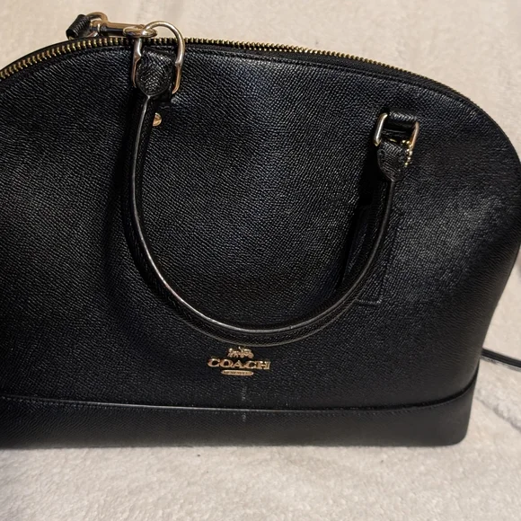 Coach Black Leather Satchel Handbag - Picture 1 of 9